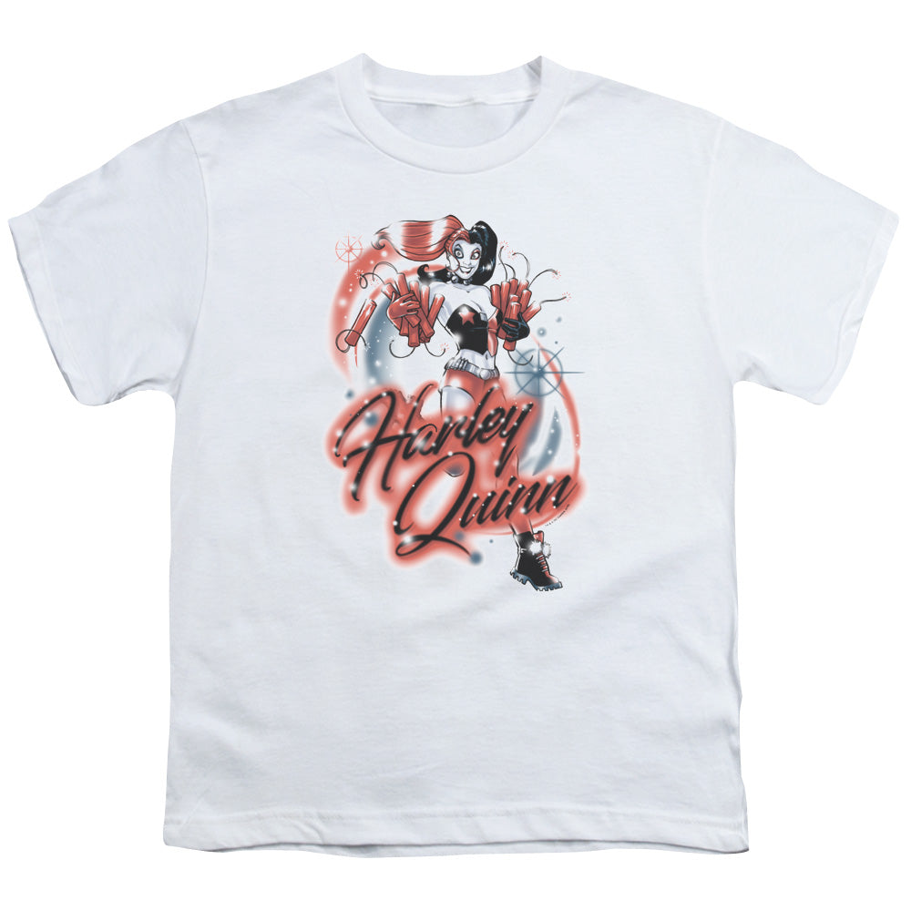 Batman Comics Harley Airbrush Youth 18/1 100% Cotton Short-Sleeve T-Shirt