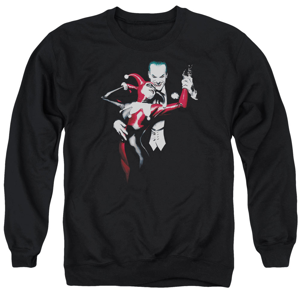 Batman Comics Harley And Joker Men's Crewneck 50 50 Poly Long-Sleeve T-Shirt