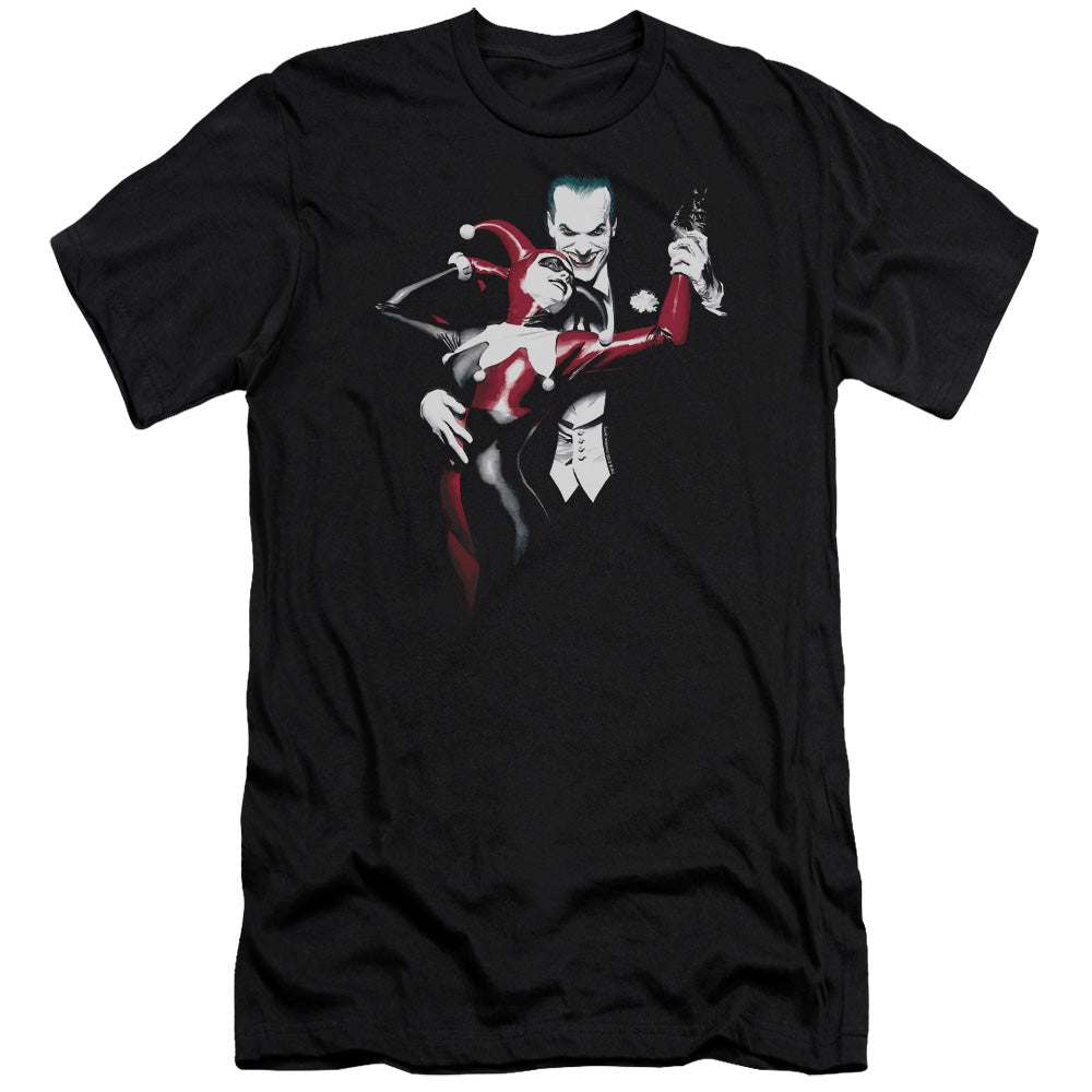 Batman Comics Harley And Joker Men's Ultra-Soft 30/1 Cotton Slim Short-Sleeve T-Shirt