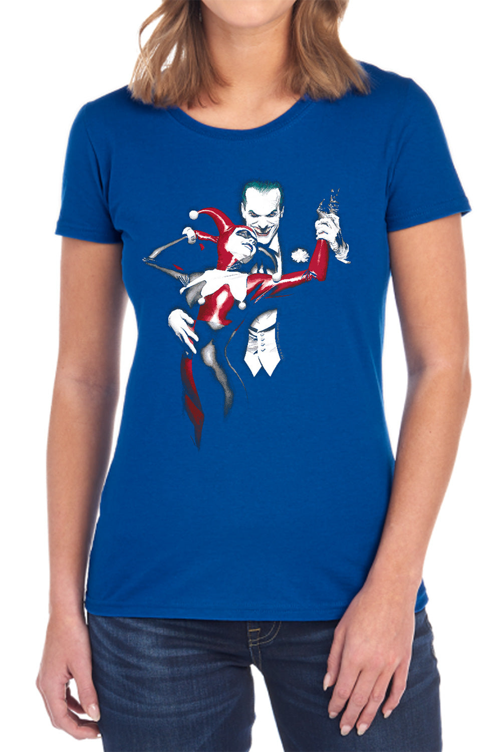 Batman Comics Harley And Joker Women's 18/1 Cotton Short-Sleeve T-Shirt