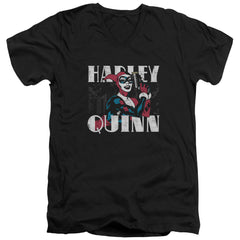 Batman Comics Harley Bold Men's 30/1 Cotton Slim V-Neck T-Shirt