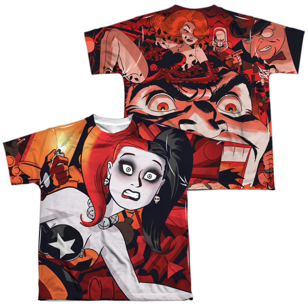 Batman Comics Harley Cooke Cover (Front/Back Print) Youth Regular Fit Poly Short-Sleeve T-Shirt