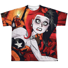 Batman Comics Harley Cooke Cover Youth Regular Fit Poly Short-Sleeve T-Shirt