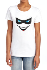Batman Comics Harley Face Women's 18/1 Cotton Short-Sleeve T-Shirt