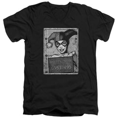 Batman Comics Harley Inmate Men's 30/1 Cotton Slim V-Neck T-Shirt