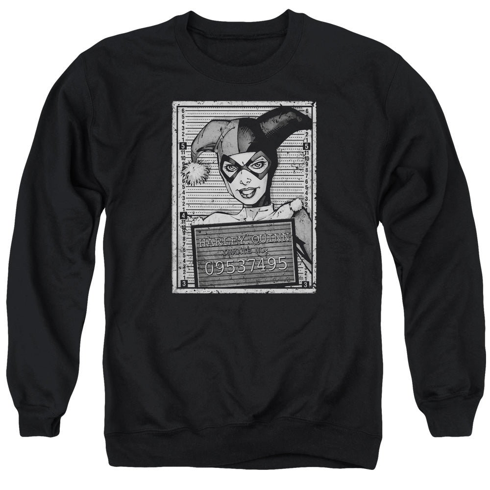 Batman Comics Harley Inmate Men's Crewneck 50 50 Poly Long-Sleeve T-Shirt