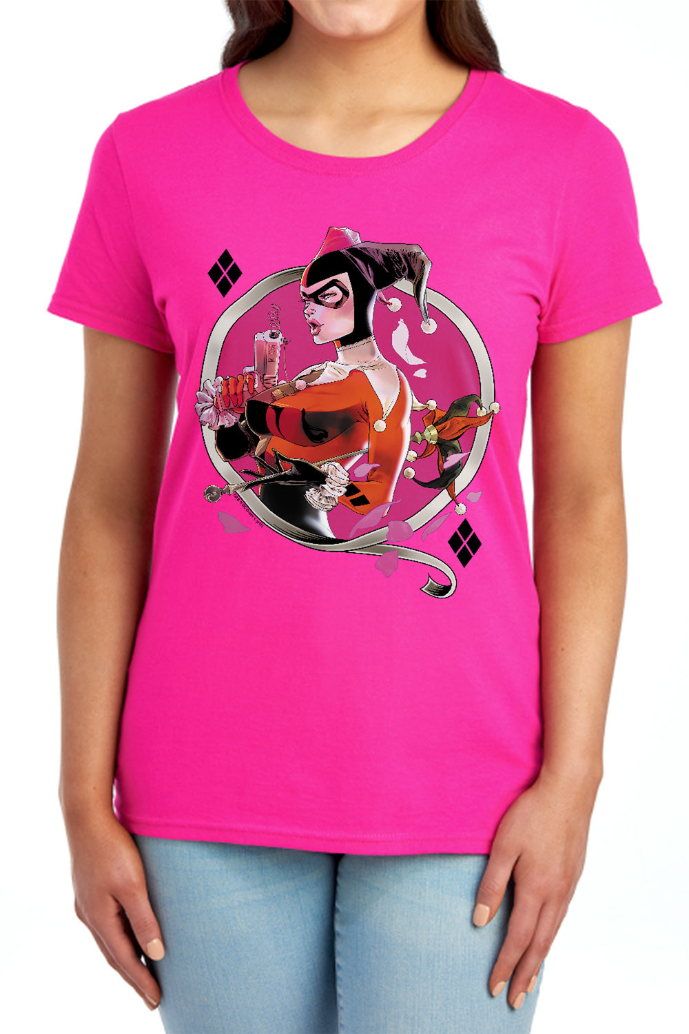 Batman Comics Harley Q Women's 18/1 Cotton Short-Sleeve T-Shirt