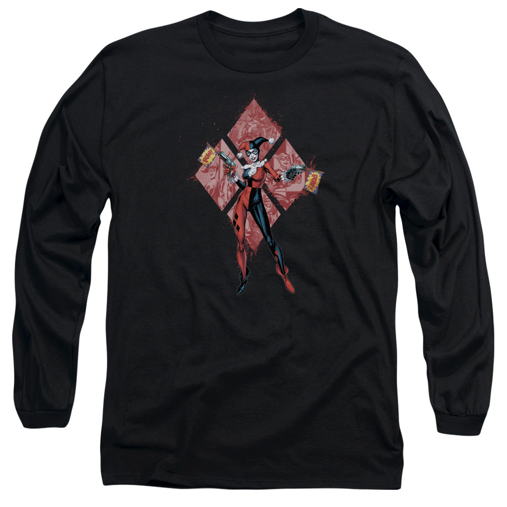 Batman Comics Harley Quinn (Diamonds) Men's 18/1 Cotton Long-Sleeve T-Shirt