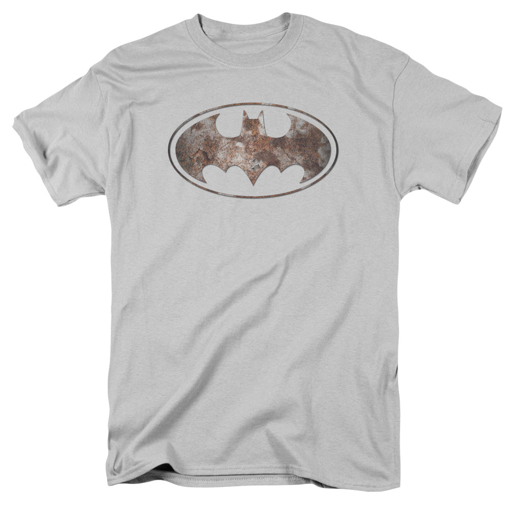 Batman Comics Heavy Rust Logo Men's 18/1 Cotton Short-Sleeve T-Shirt