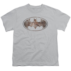 Batman Comics Heavy Rust Logo Youth 18/1 100% Cotton Short-Sleeve T-Shirt