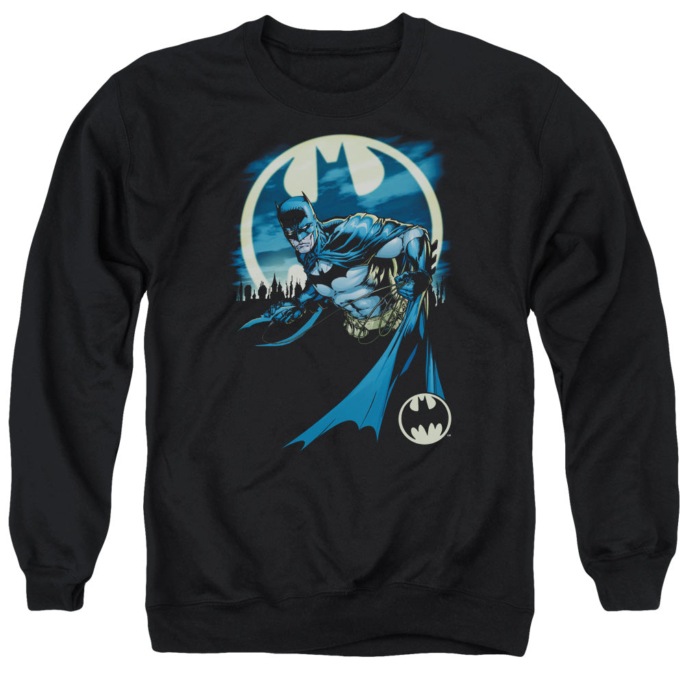 Batman Comics Heed The Call Men's Crewneck 50 50 Poly Long-Sleeve T-Shirt