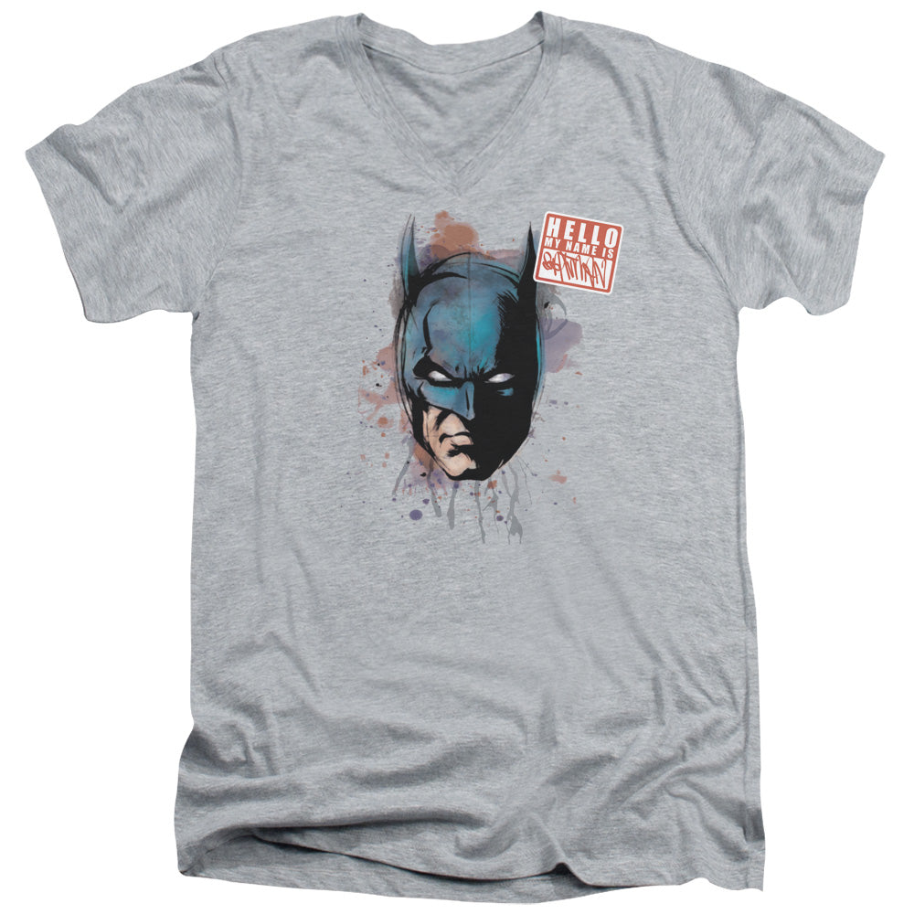 Batman Comics Hello Men's 30/1 Cotton Slim V-Neck T-Shirt
