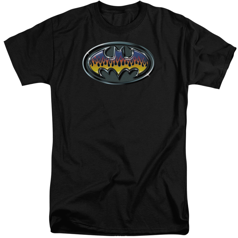 Batman Comics Hot Rod Shield Men's 18/1 Tall Cotton Short-Sleeve T-Shirt