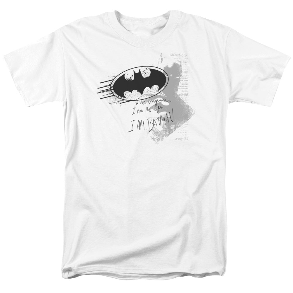 Batman Comics I Am Vengeance Men's 18/1 Cotton Short-Sleeve T-Shirt