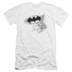 Batman Comics I Am Vengeance Men's Ultra-Soft 30/1 Cotton Slim Short-Sleeve T-Shirt
