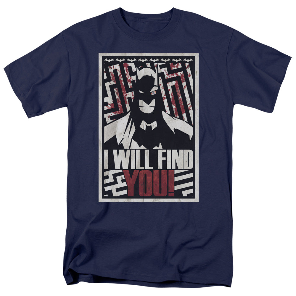 Batman Comics I Will Fnd You Men's 18/1 Cotton Short-Sleeve T-Shirt
