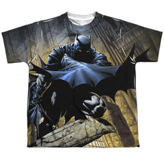 Batman Comics In Shadow Youth Regular Fit Poly Short-Sleeve T-Shirt