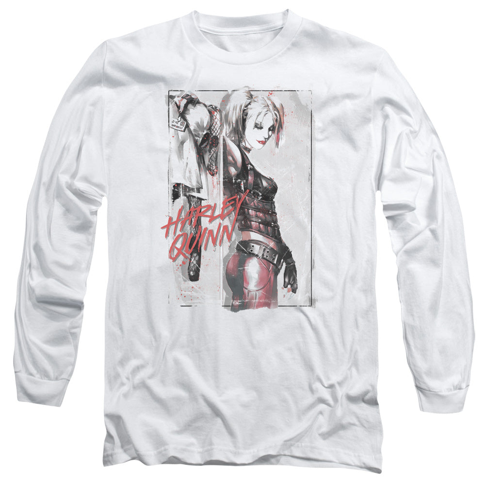 Batman Comics Ink Wash Harley Men's 18/1 Cotton Long-Sleeve T-Shirt