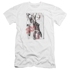 Batman Comics Ink Wash Harley Men's Ultra-Soft 30/1 Cotton Slim Short-Sleeve T-Shirt