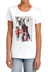 Batman Comics Ink Wash Harley Women's 18/1 Cotton Short-Sleeve T-Shirt