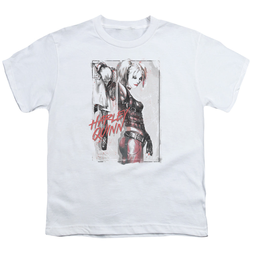 Batman Comics Ink Wash Harley Youth 18/1 100% Cotton Short-Sleeve T-Shirt