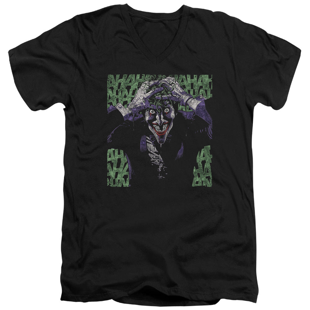 Batman Comics Insanity Men's 30/1 Cotton Slim V-Neck T-Shirt