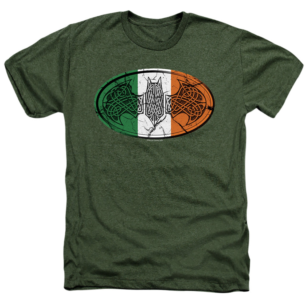 Batman Comics Irish Celtic Symbol Men's 30/1 Heather 60 40 Poly Short-Sleeve T-Shirt