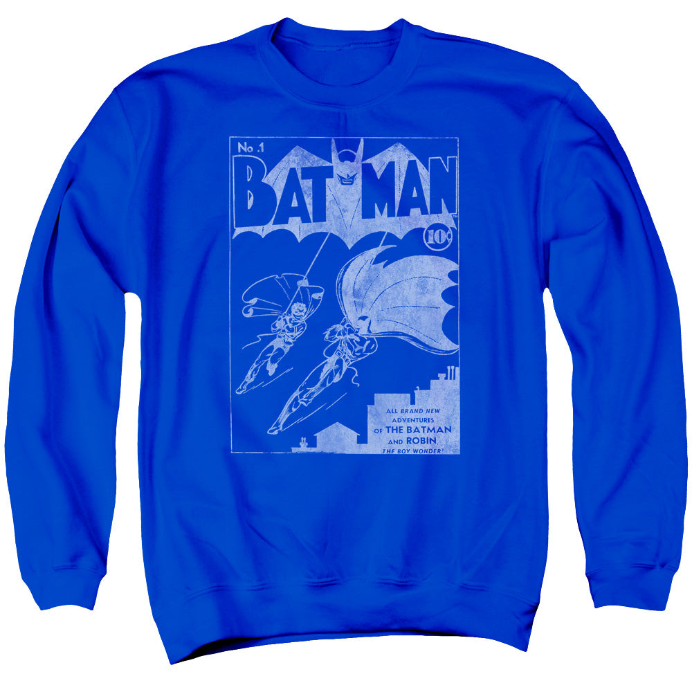 Batman Comics Issue 1 Cover Men's Crewneck 50 50 Poly Long-Sleeve T-Shirt