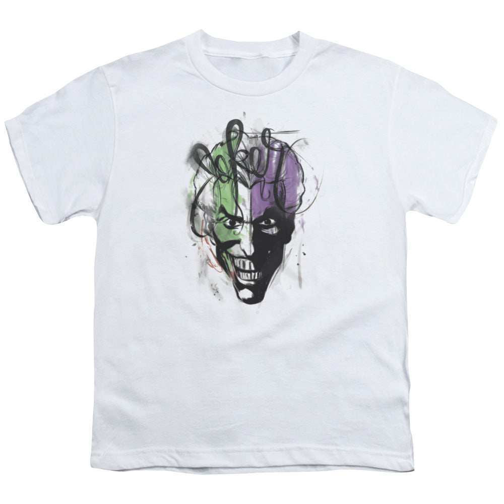 Batman Comics Joker Airbrush Youth 18/1 100% Cotton Short-Sleeve T-Shirt
