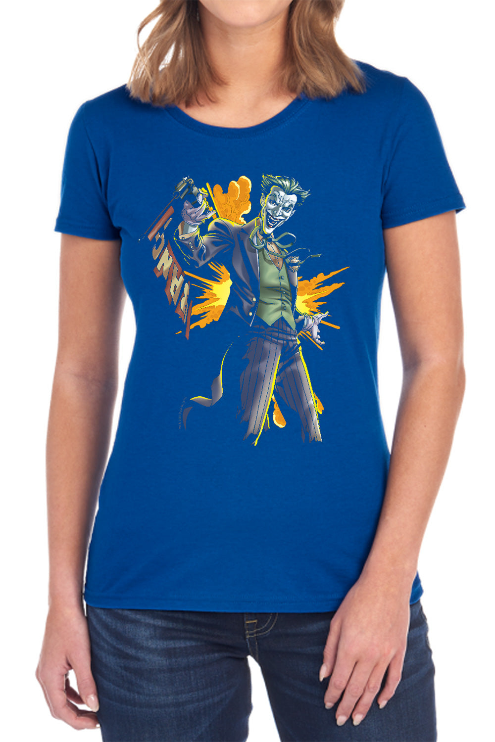 Batman Comics Joker Bang Women's 18/1 Cotton Short-Sleeve T-Shirt