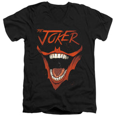 Batman Comics Joker Bat Laugh Men's 30/1 Cotton Slim V-Neck T-Shirt