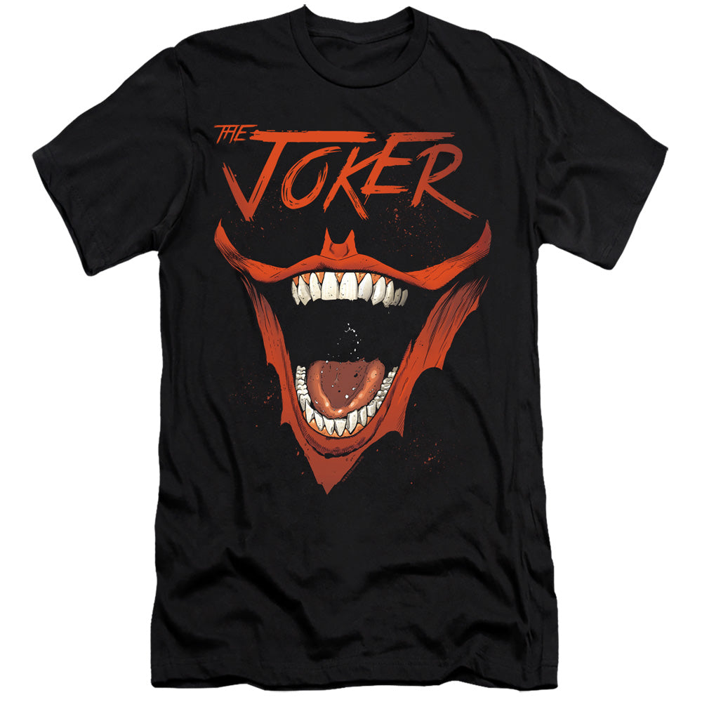 Batman Comics Joker Bat Laugh Men's Ultra-Soft 30/1 Cotton Slim Short-Sleeve T-Shirt