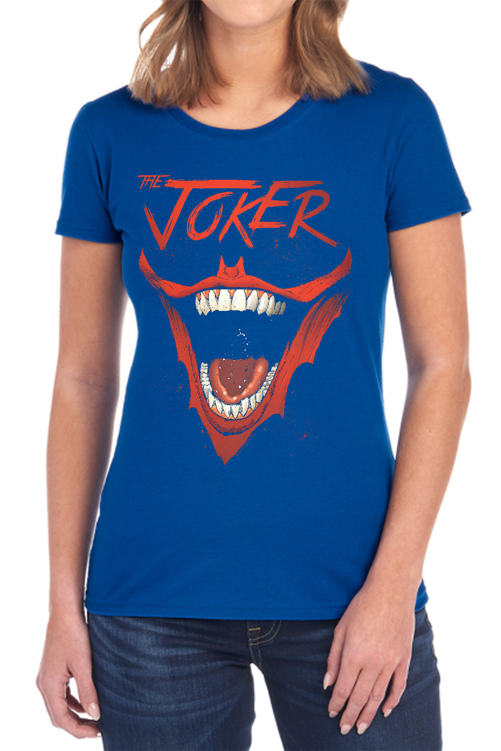 Batman Comics Joker Bat Laugh Women's 18/1 Cotton Short-Sleeve T-Shirt