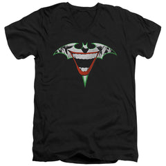 Batman Comics Joker Bat Logo Men's 30/1 Cotton Slim V-Neck T-Shirt
