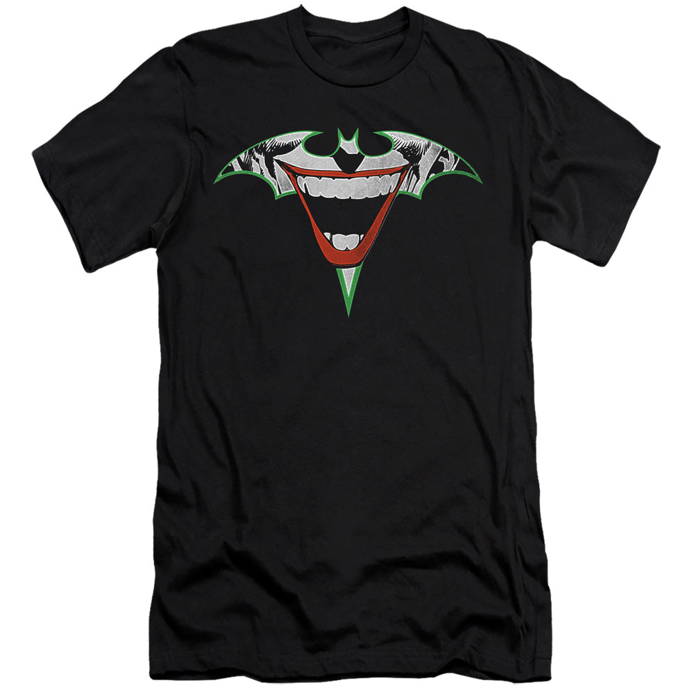 Batman Comics Joker Bat Logo Men's Ultra-Soft 30/1 Cotton Slim Short-Sleeve T-Shirt