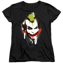 Batman Comics Joker Big Face Women's 18/1 Cotton Short-Sleeve T-Shirt