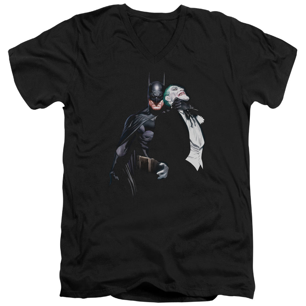 Batman Comics Joker Choke Men's 30/1 Cotton Slim V-Neck T-Shirt