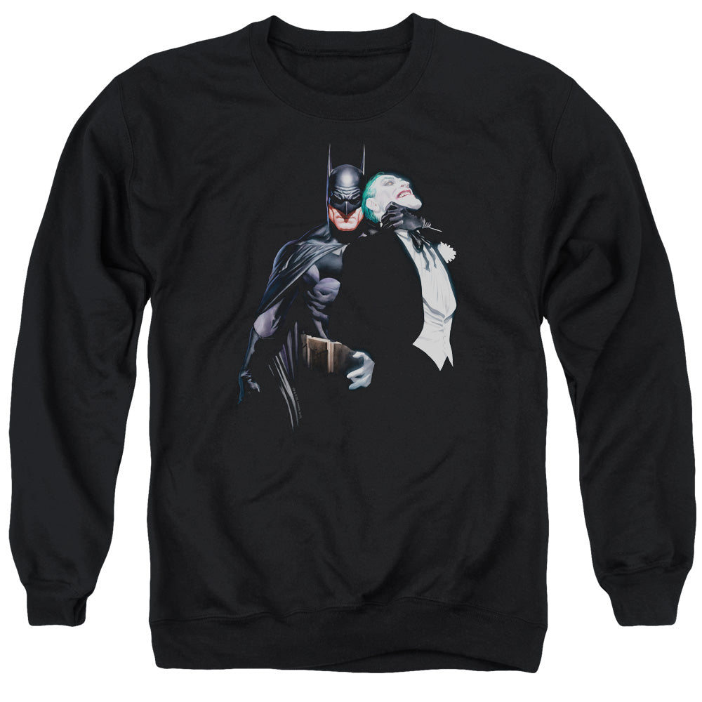 Batman Comics Joker Choke Men's Crewneck 50 50 Poly Long-Sleeve T-Shirt