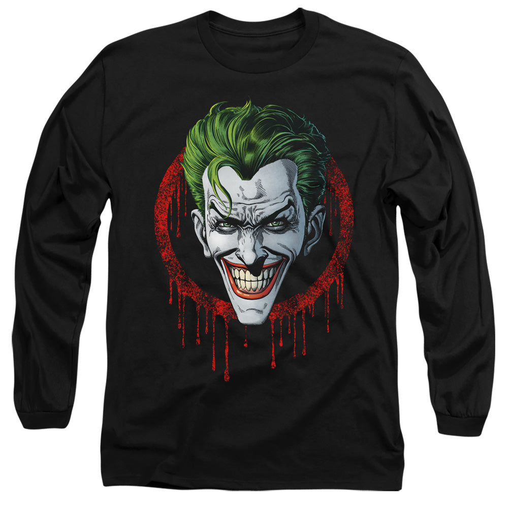 Batman Comics Joker Drip Men's 18/1 Cotton Long-Sleeve T-Shirt