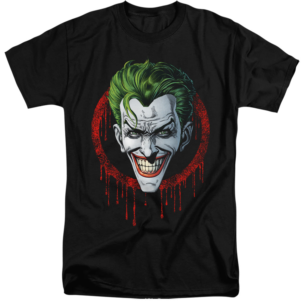 Batman Comics Joker Drip Men's 18/1 Tall Cotton Short-Sleeve T-Shirt