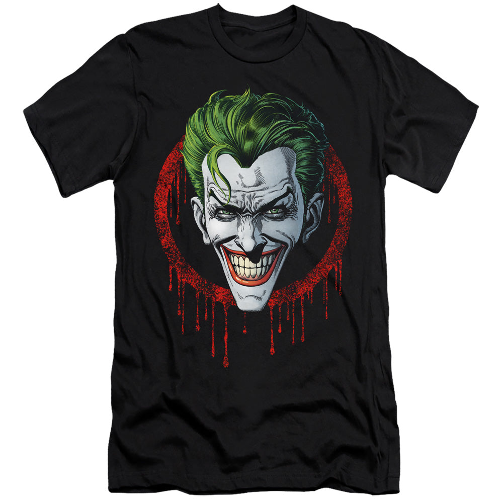 Batman Comics Joker Drip Men's Ultra-Soft 30/1 Cotton Slim Short-Sleeve T-Shirt