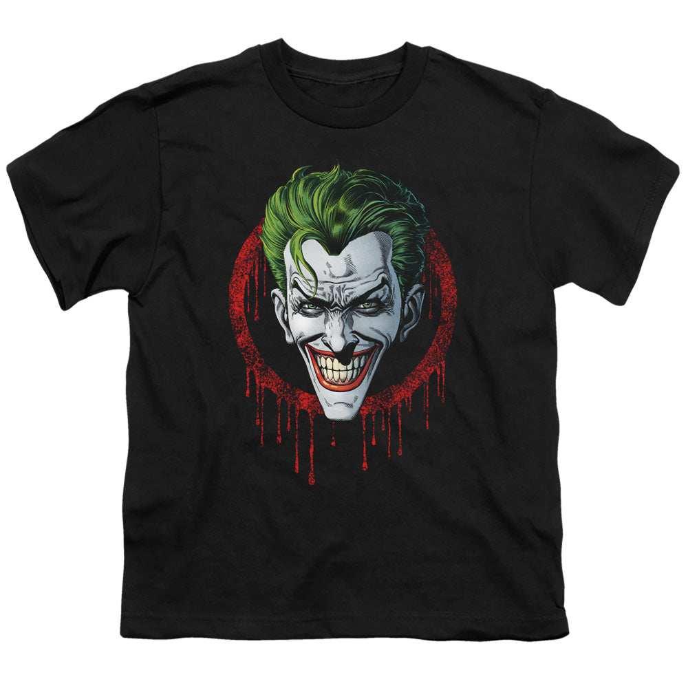 Batman Comics Joker Drip Youth 18/1 100% Cotton Short-Sleeve T-Shirt
