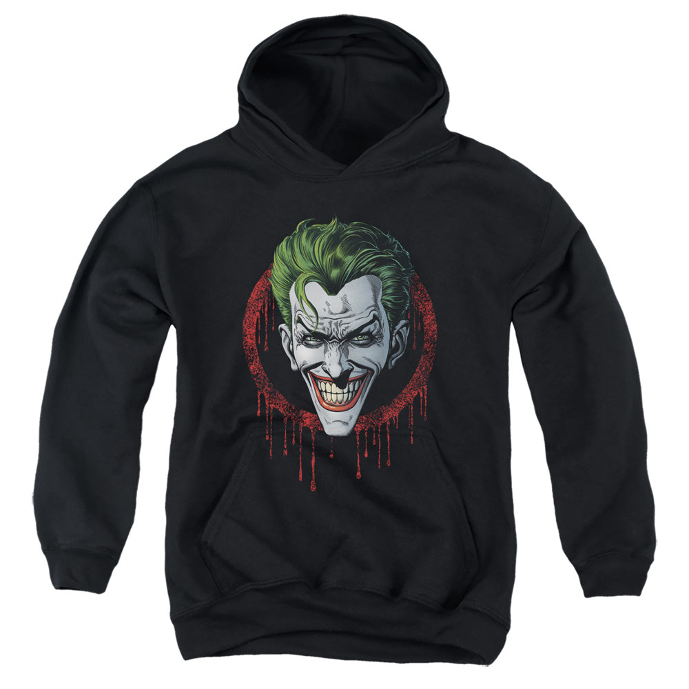 Batman Comics Joker Drip Youth Cotton Poly Pull-Over Hoodie