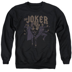Batman Comics Joker Duo Men's Crewneck 50 50 Poly Long-Sleeve T-Shirt