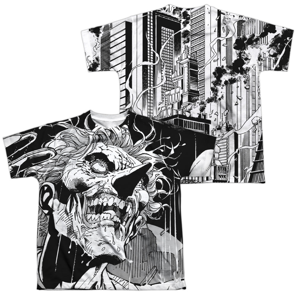 Batman Comics Joker (Front/Back Print) Youth Regular Fit Poly Short-Sleeve T-Shirt