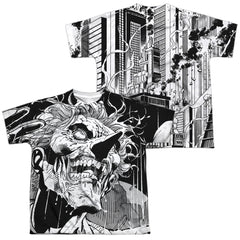 Batman Comics Joker (Front/Back Print) Youth Regular Fit Poly Short-Sleeve T-Shirt