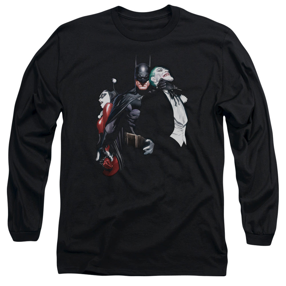 Batman Comics Joker Harley Choke Men's 18/1 Cotton Long-Sleeve T-Shirt