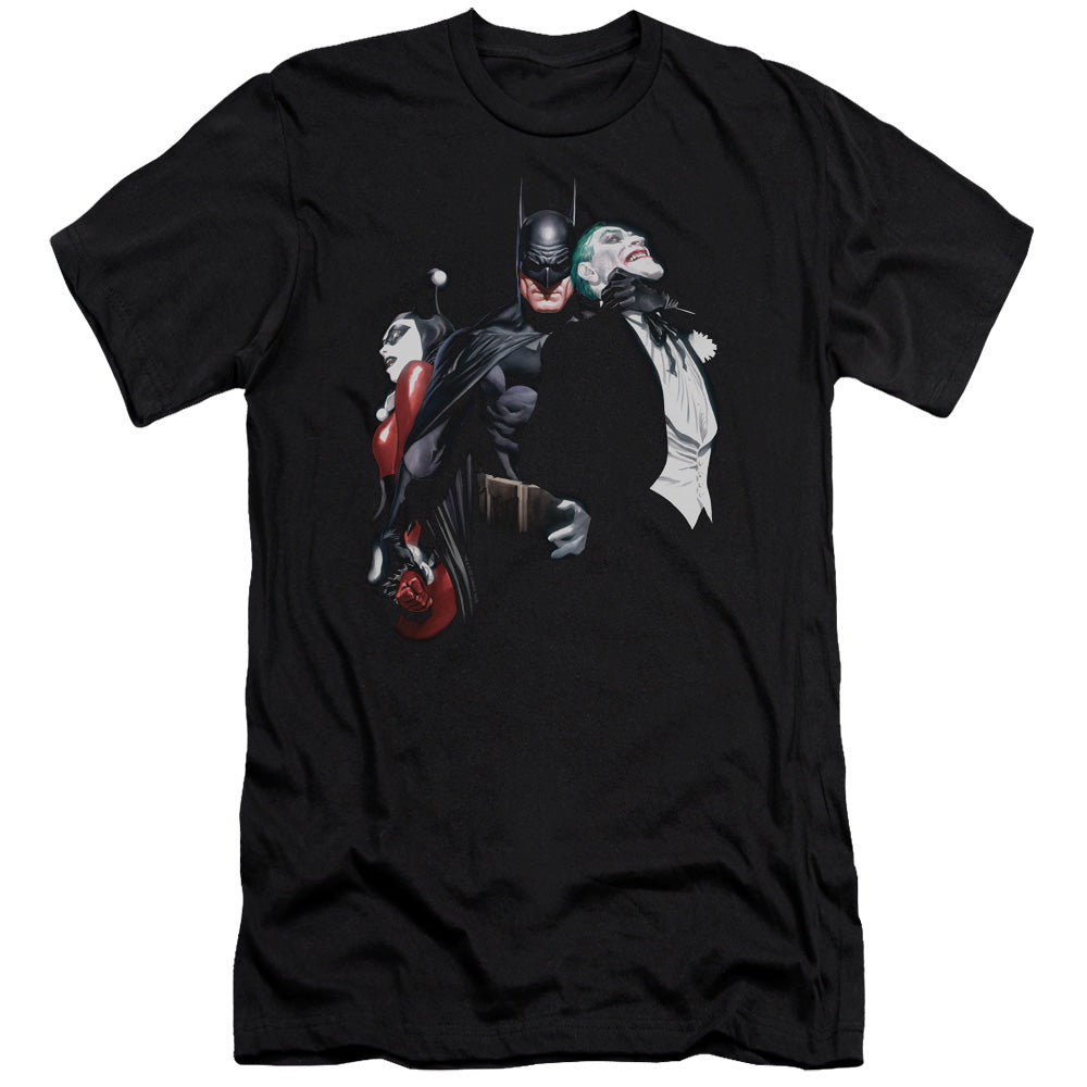 Batman Comics Joker Harley Choke Men's Ultra-Soft 30/1 Cotton Slim Short-Sleeve T-Shirt