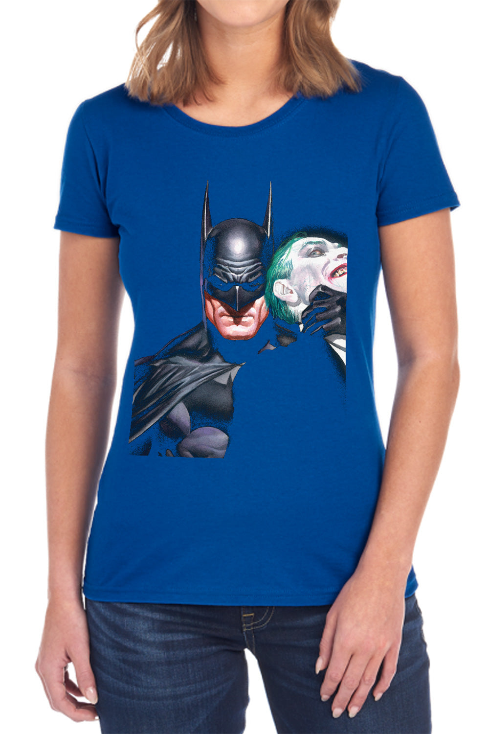 Batman Comics Joker Harley Choke Women's 18/1 Cotton Short-Sleeve T-Shirt