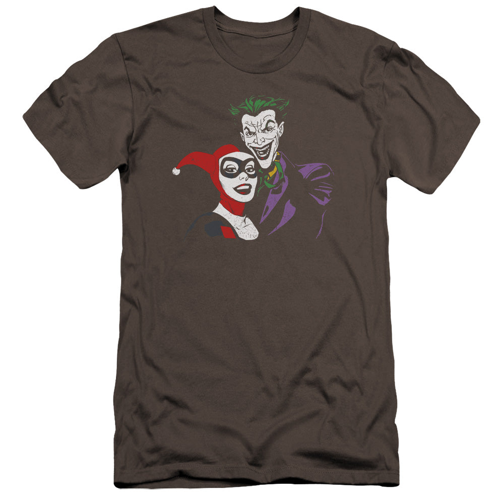 Batman Comics Joker & Harley Men's Ultra-Soft 30/1 Cotton Slim Short-Sleeve T-Shirt